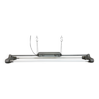 Grey Industrial Hanging Tube Light from Polam Gdansk, 1970s