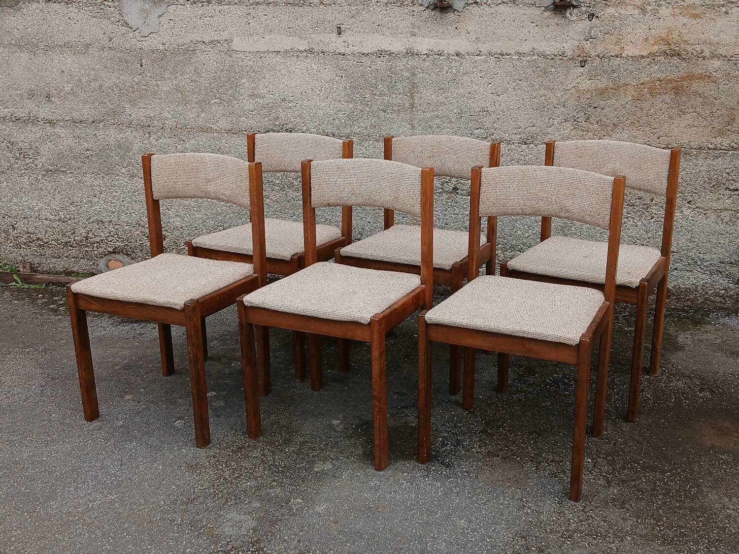 Six Scandinavian beech chairs, 1970s.