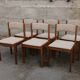 Six Scandinavian beech chairs, 1970s.