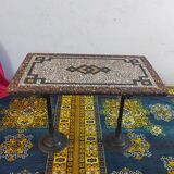 Early 20th century bistro table with cast iron base and Terrazzo top