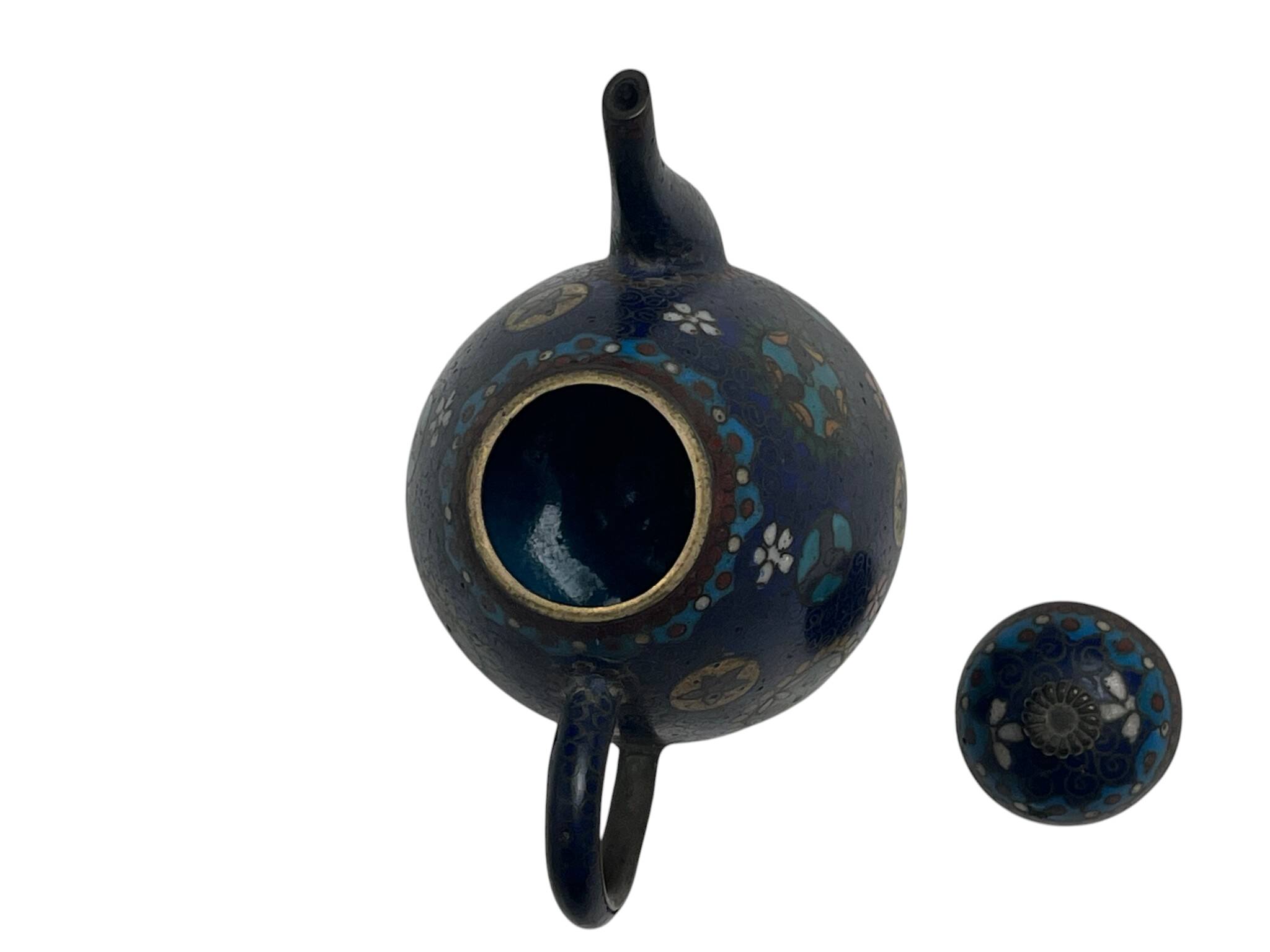 Chine petite verseuse bronze cloisonné début XXème