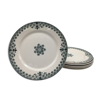 6 Flat plates Sarreguemines model "Dahomey"