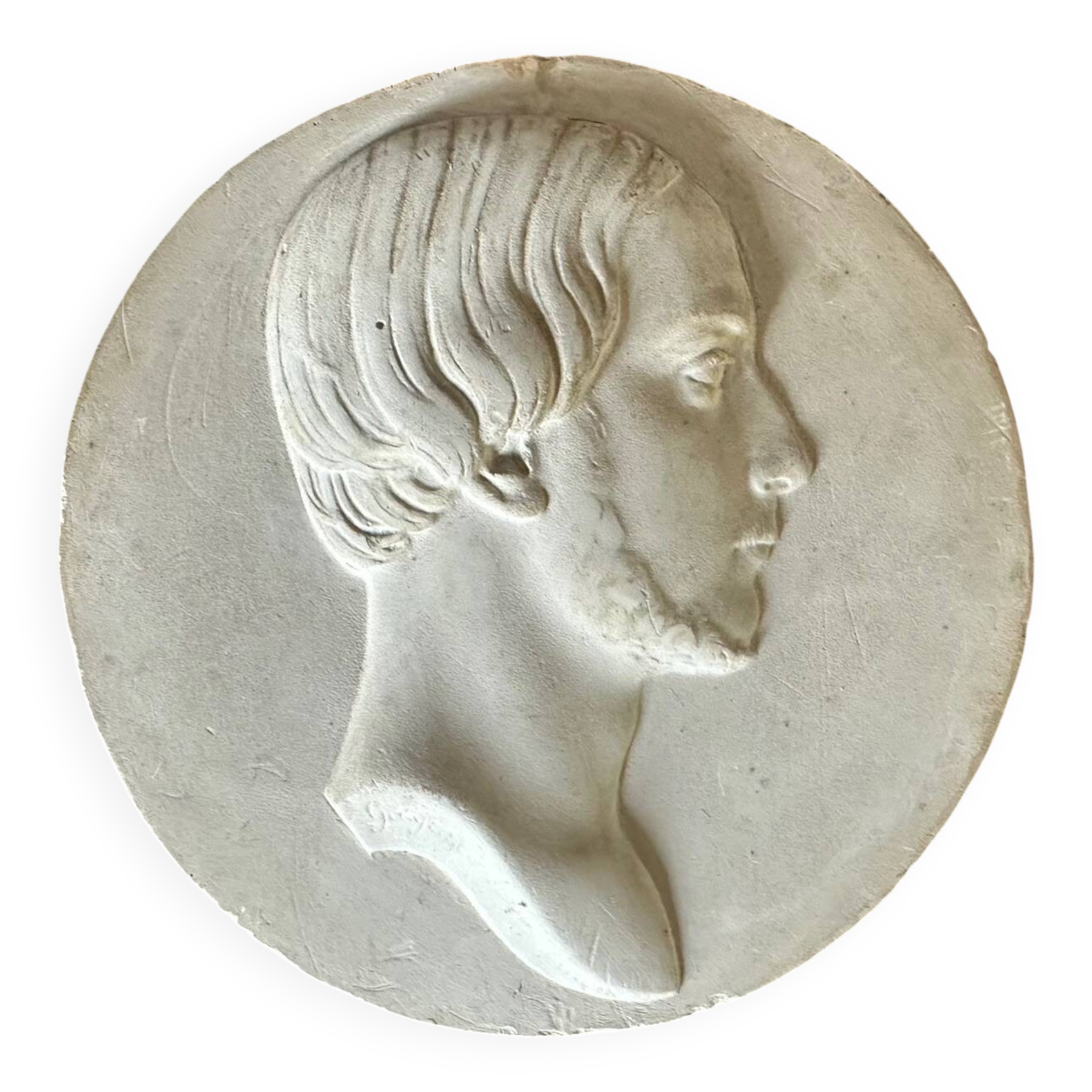 Plaster bust medallion, 19th century