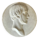 Buste médaillon en plâtre, XIXème