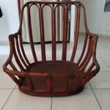 Rattan armchair from the 60s by Maugrion, Basset model