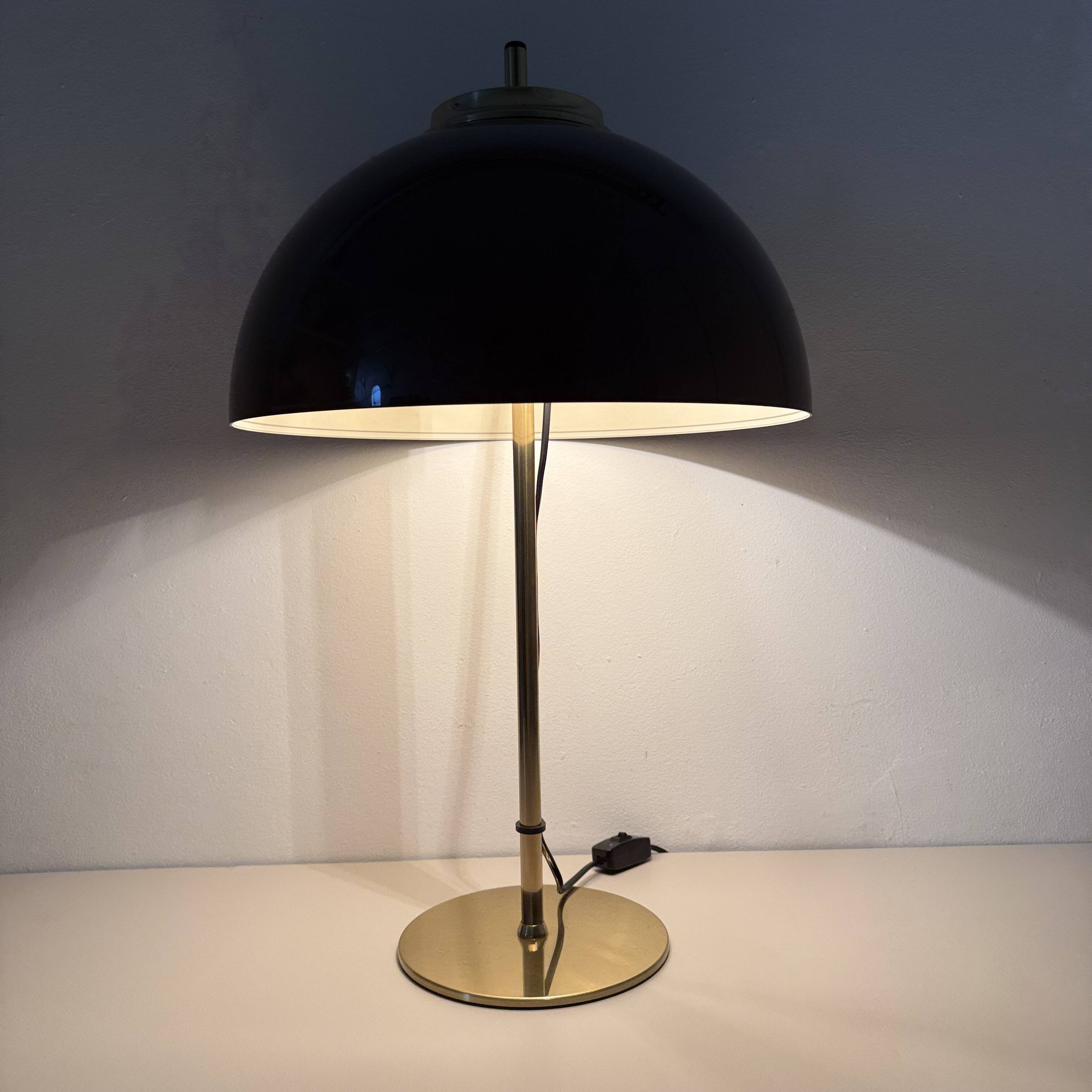 Vintage Mushroom table lamp with gold metal base , 1970s
