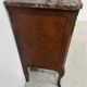 Transitional style commode with a protruding front, in marquetry wood, 20th century.