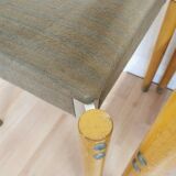 Vintage Miroslav Navratil Dining Chairs: 1970s Czechoslovakia, Gray Fabric