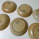 6 Vintage Village Stoneware Soup Plates