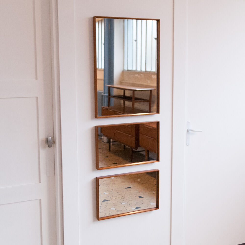 Triptych of modernist mirrors - 125x47cm