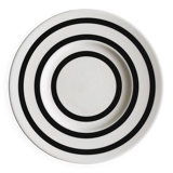 Ceramic plate with black round patterns
