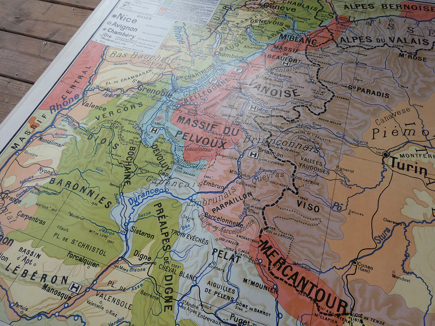 Old school map "Alpestre Region" No.4 Hatier