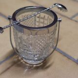 Oberglass ice bucket and spoon