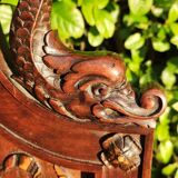 Antique carved walnut chair
