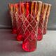 6 red glasses cut in orangeade – mid-twentieth