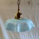 Vintage suspension in blue opaline and gilded brass - mid 20th century.