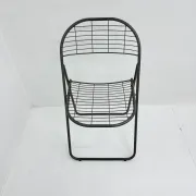 Niels Gammelgaard for Ikea grey wire metal folding chair, 1970s