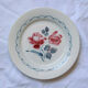Set of 6 flat plates flowered old French earthenware Digoin Sarreguemines model Cannes