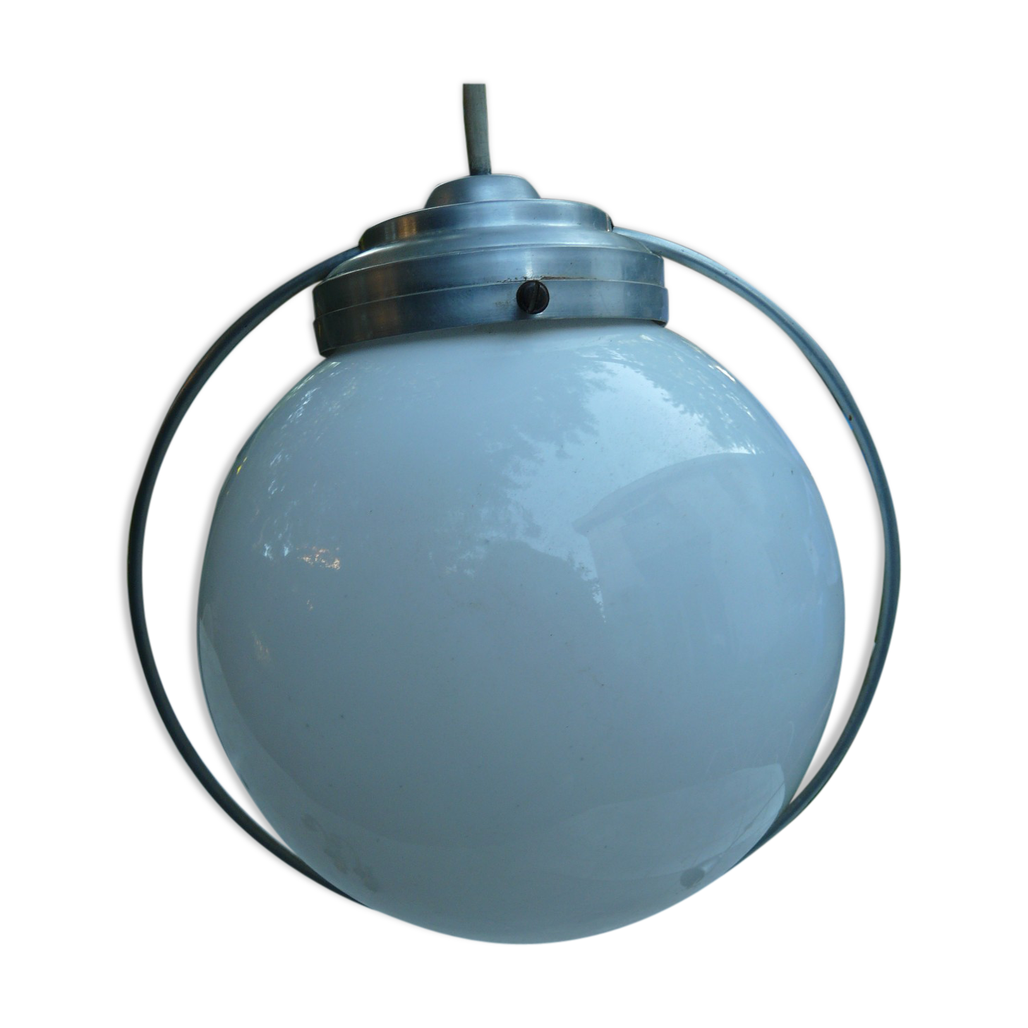 Ceiling lamp opaline ball years 40