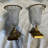 Paire de vases cristal et bronze XIX