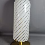 Table lamp blown glass & gold metal Italy vintage 70/80s