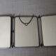 Barber triptych with towers brass mirror 58x24cm