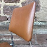 2 vintage leatherette and chrome chairs 1970