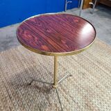Table d'appoint  vintage, laiton et palissandre