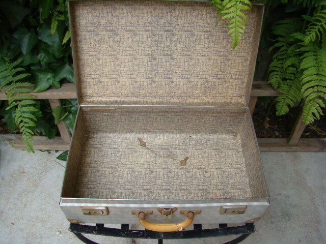 Lot of two old aluminum suitcase
