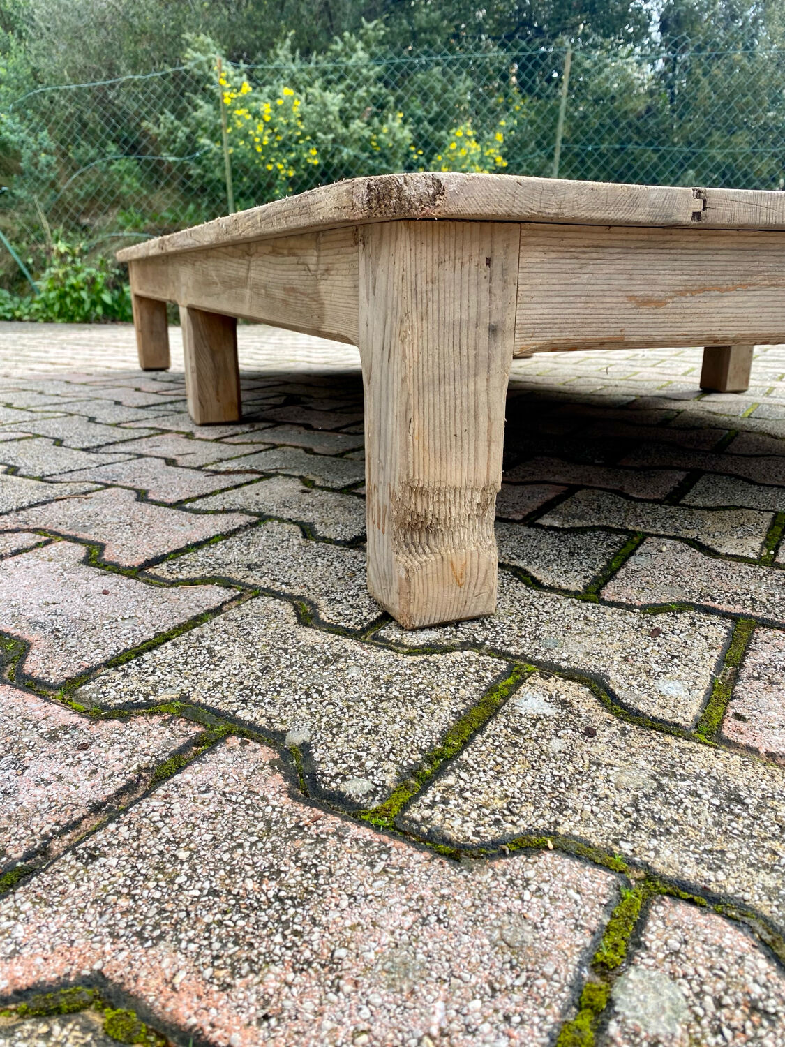 Natural wood coffee table
