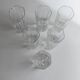 Transparent crystal flower-shaped drinking glasses, vintage 1980s Italy, set of 6 for water and long drinks