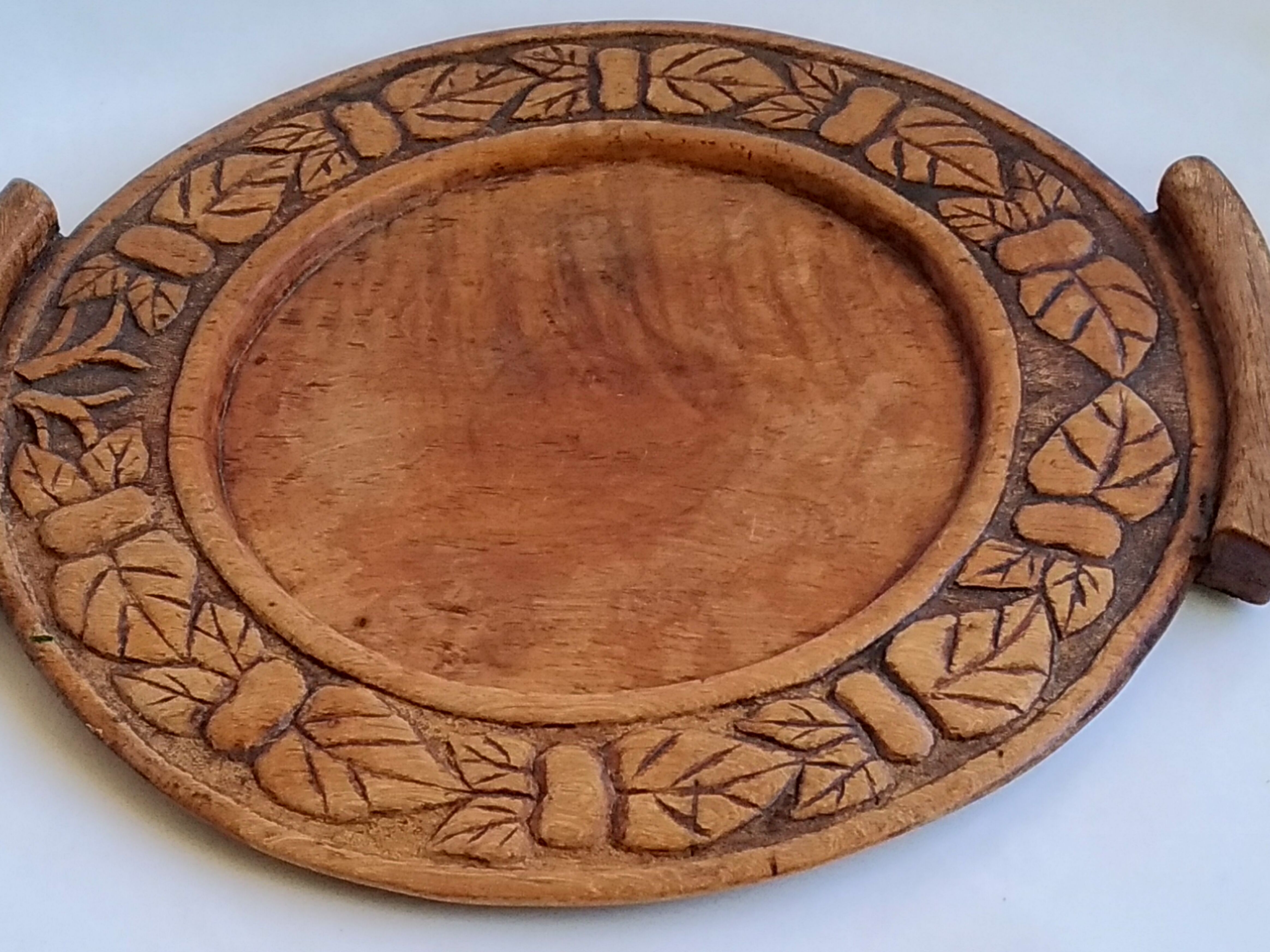 Carved wooden tray 40cm