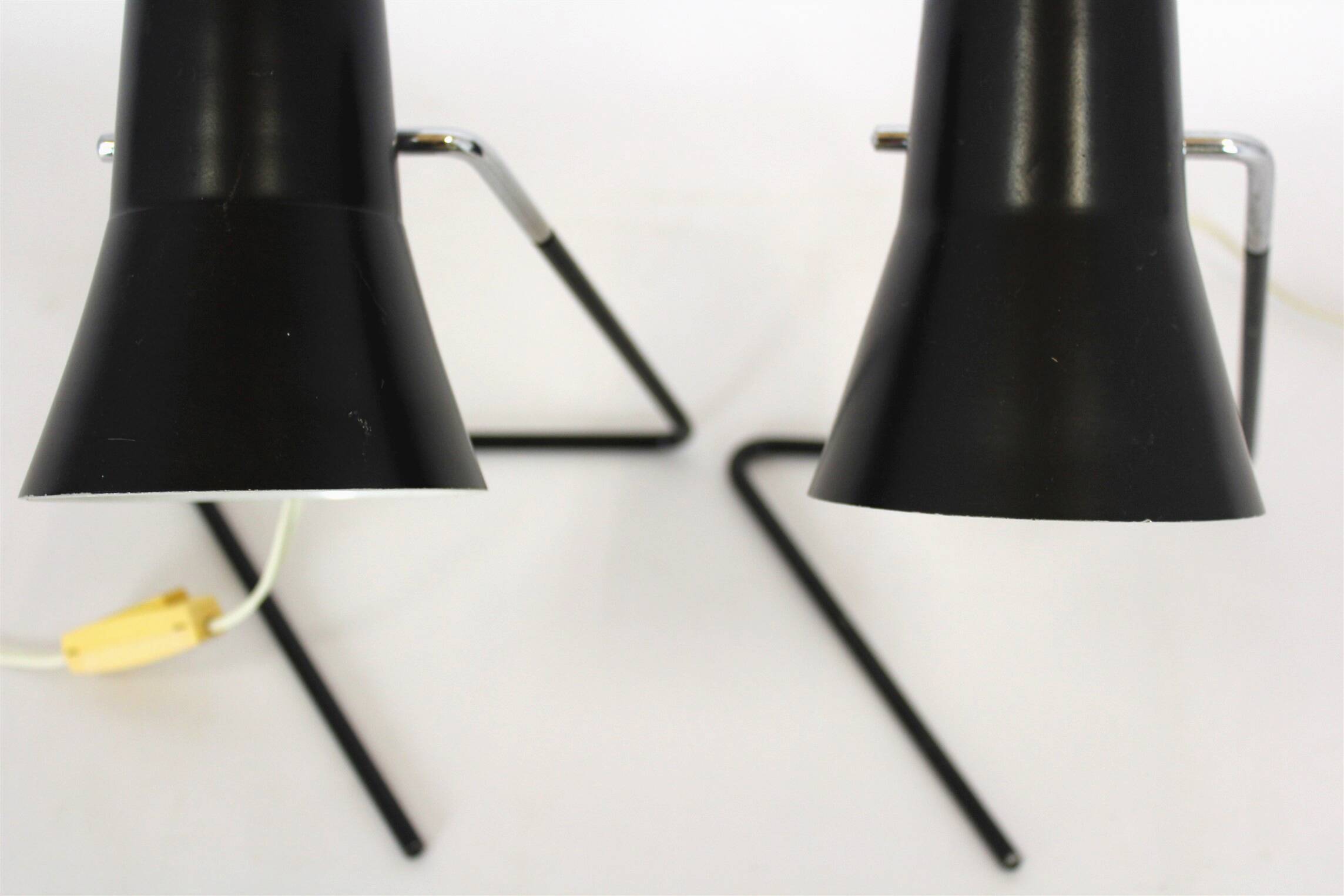 Lampes de table noires par Josef Hurka pour Drupol, années 1960, lot de 2