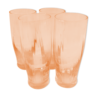 4 pink glasses like Rosaline d'Arcoroc
