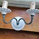 Pair of white faience wall lamps