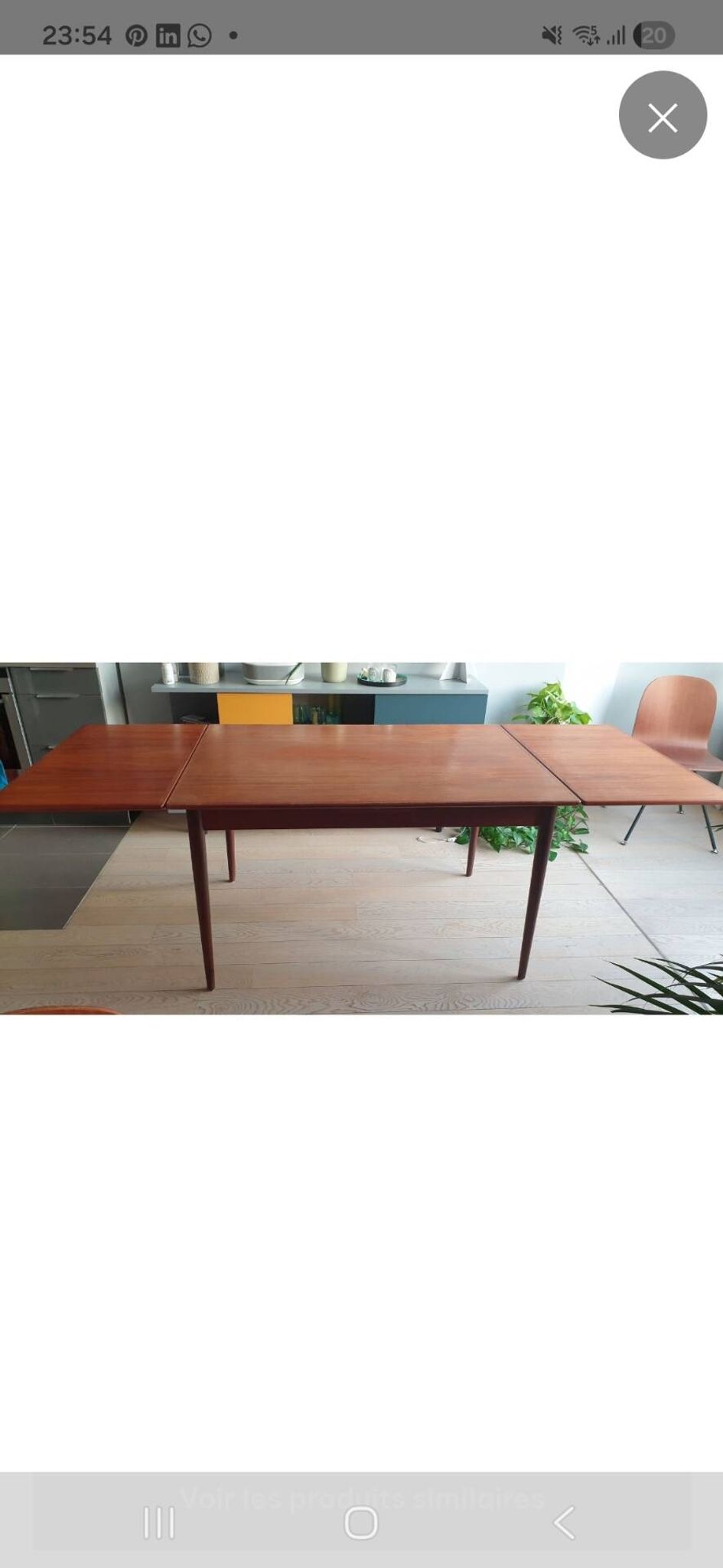 Table vintage en teck Willy Sigh