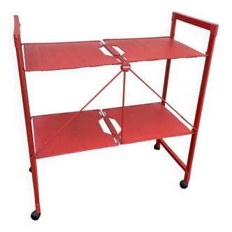 vintage red folding shelf Memphis Milano Hailo in metal and plastic 1990
