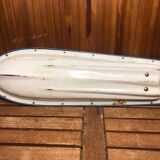 Old Toy Boat Sheet Metal MS Helgoland A Remontoir 1950 Vintage #A599