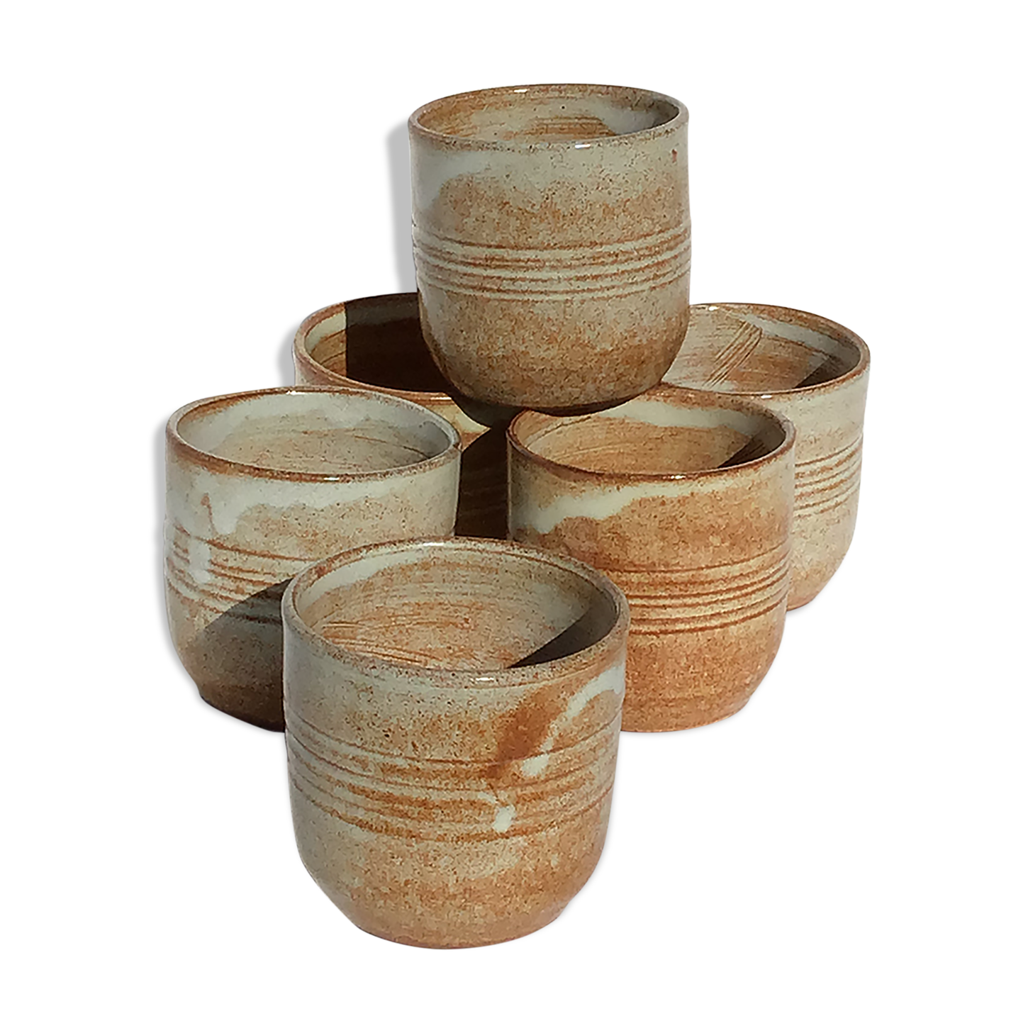 6 Vallauris terracotta cups