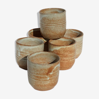 6 Vallauris terracotta cups