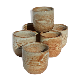 6 Vallauris terracotta cups