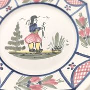 3 small Henriot Quimper plates