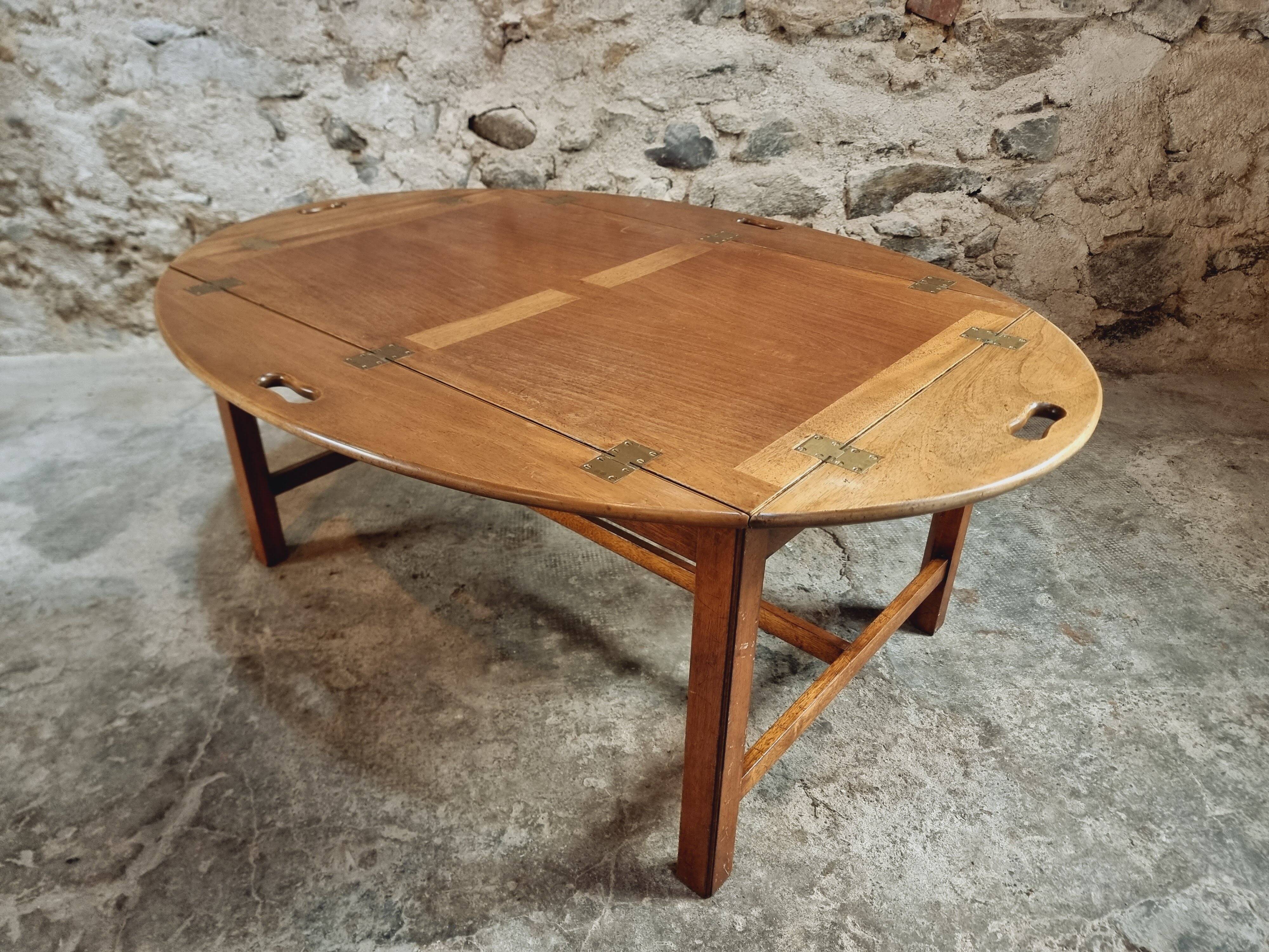 Vintage 60s Nautical Coffee Table - Butler Tray Style