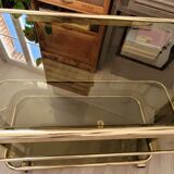 Smoked glass and golden tubes 70s