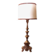 Antique 18th century candlestick lamp, gilded wood, electrified