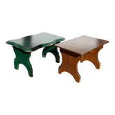 2 tabourets vintage en bois