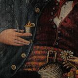 Painting, Bavarian couple, Oil on canvas, 1880