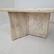 Robust Italian Travertine Coffee Table With two 3-leg Feet, 1980s