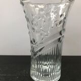 Designer molded glass vase with vintage cherry decor