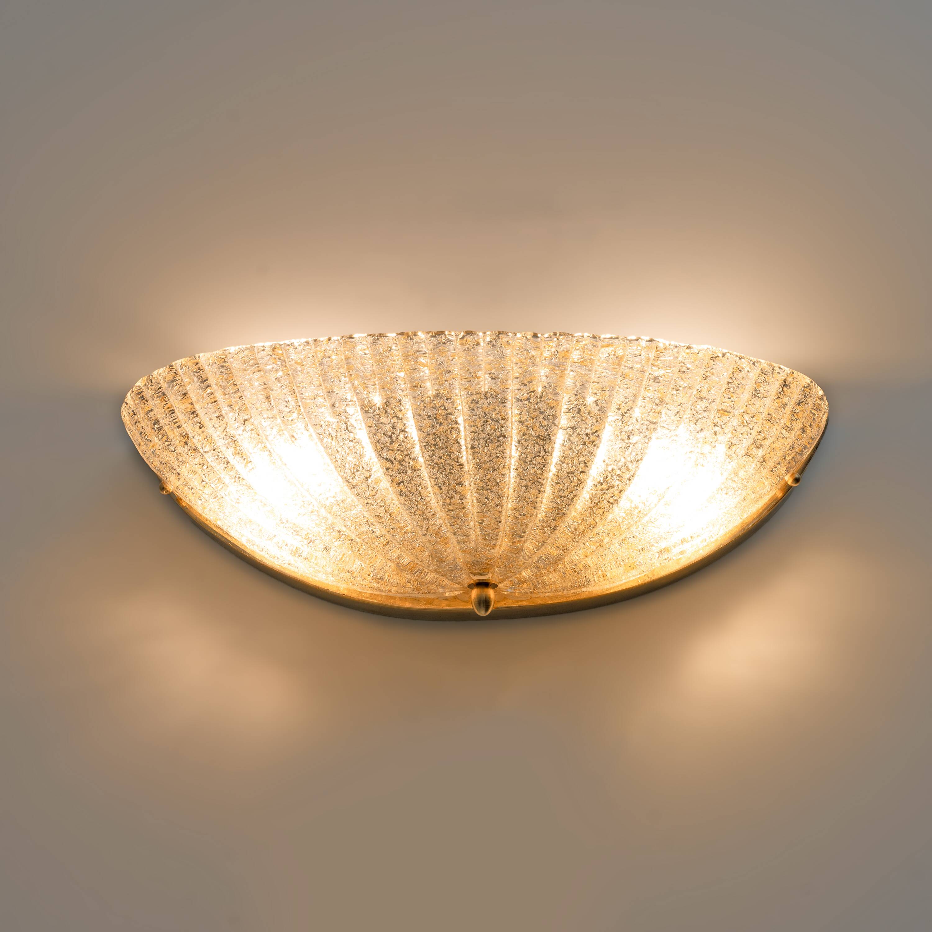 Pair of Mid Century Modern Murano Glass Shell Sconces